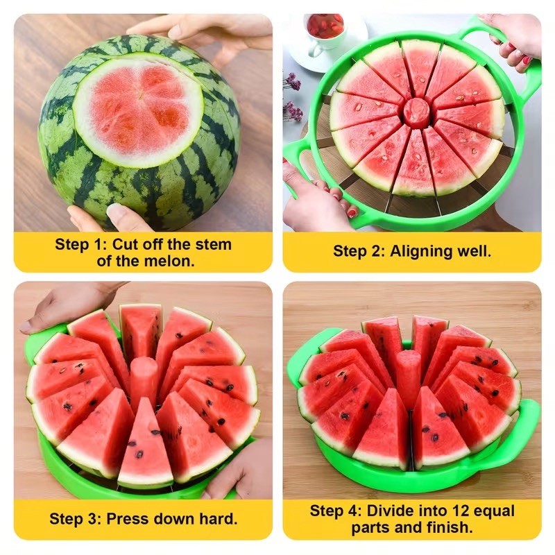 Stainless Steel Watermelon Cutter Fruit Slicer Separator Kitchen Tool Reusable gallery