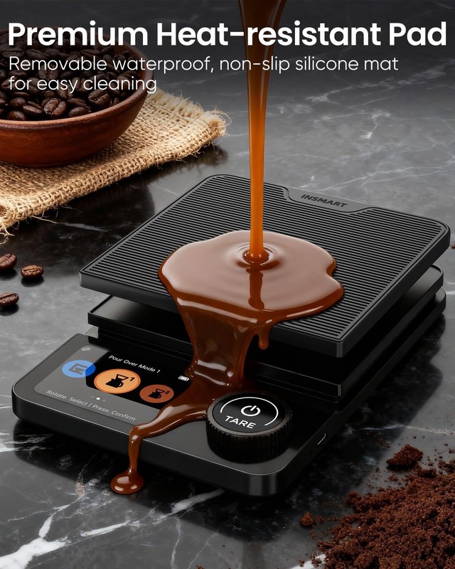 INSMART Coffee Scale with Timer, Bluetooth Espresso Scale with App Sync 5kg/0... gallery