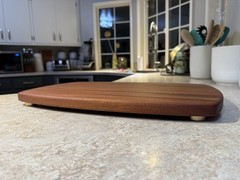 Handmade Medium Brown Wood Rectangular Cutting Board With Feet