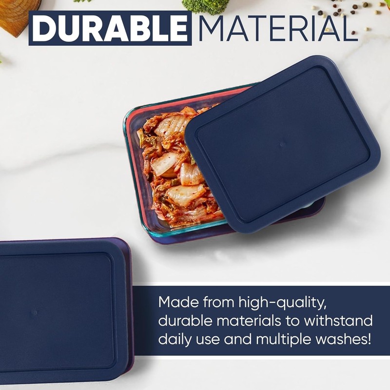 Replacement Rectangular Lids for Pyrex Glass Food Storage Containers 3 6 11 CUP gallery