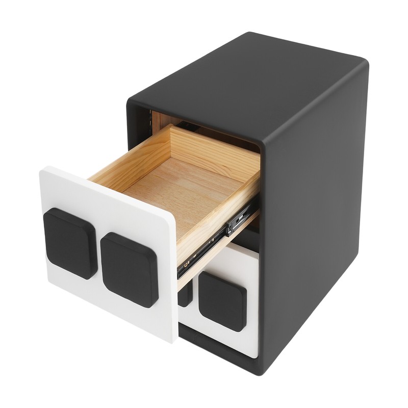 Modern Minimalist End Table, Bedside Table, Floorstanding End Table W/ 2 Drawers gallery