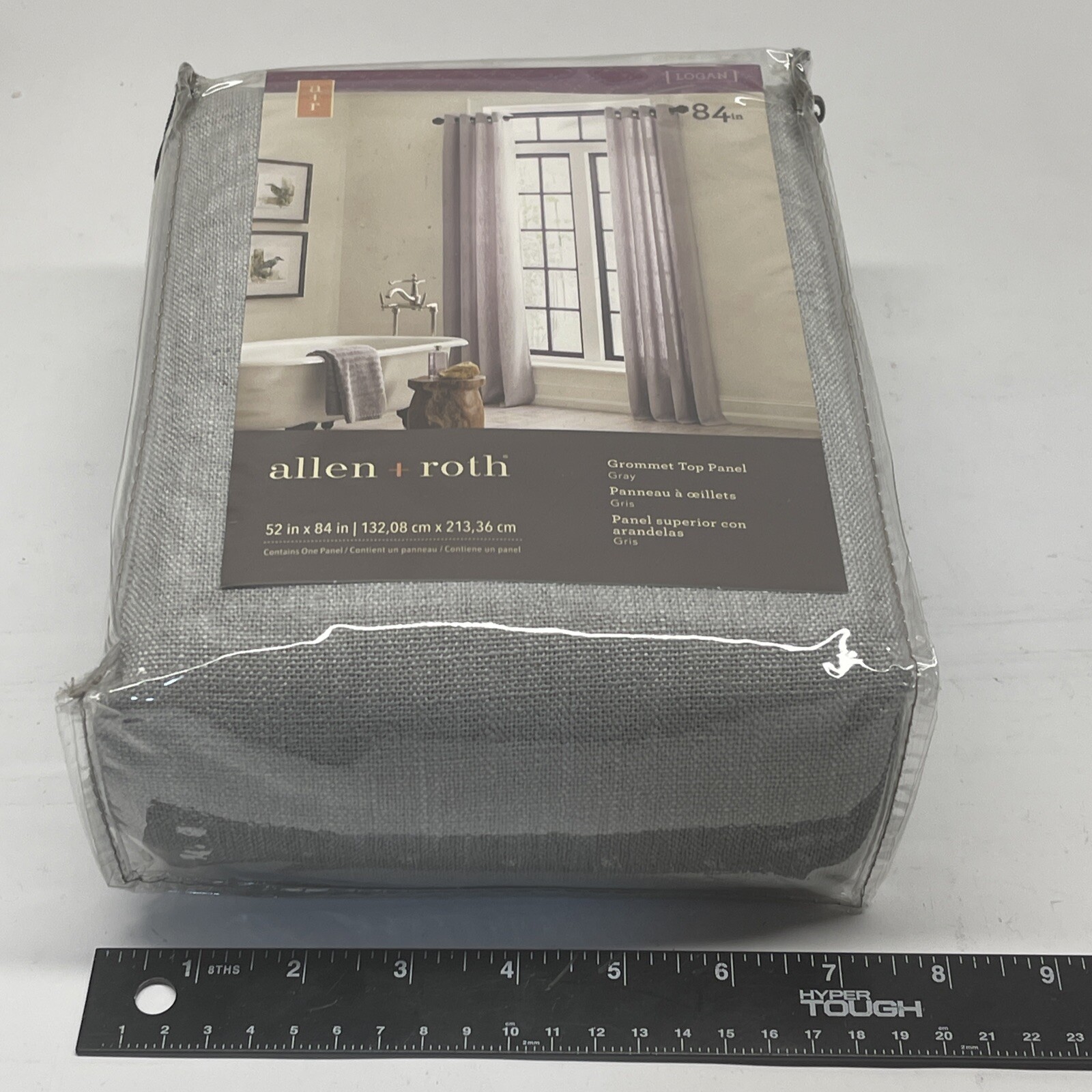 allen + roth 84-in Grey Light Filtering Grommet Single Curtain Panel gallery