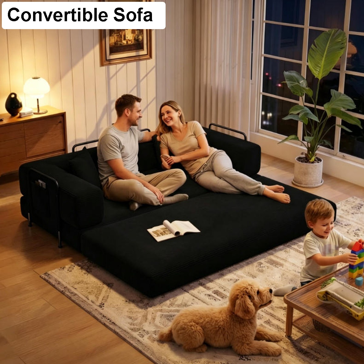 79" Convertible Sofa Bed w/ 2 Storage Bag, Loveseat Sleeper Couch Modular Sofa gallery