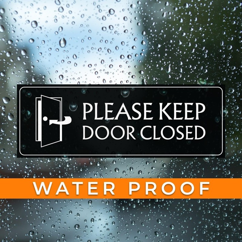 StickerJet Please Keep Door Closed Sticker 9''x3'' Pack of 2 - Vinyl, Waterproof gallery