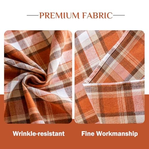 Thanksgiving Rust Tartan Table Runner - 13x72 Inch 13 x 72 Inch Rust Plaid gallery