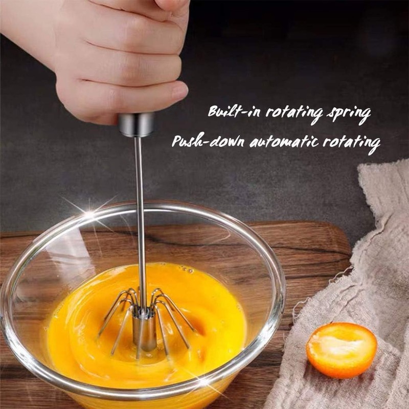 Stainless Steel Semi-Automatic Whisk, Easy to Use Whizzy Whisk, Versatile Wisker gallery