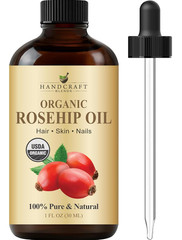 Handcraft Blends Cold-Pressed Organic Rosehip Oil | 1 Fl Oz | 100% Pure and Natu