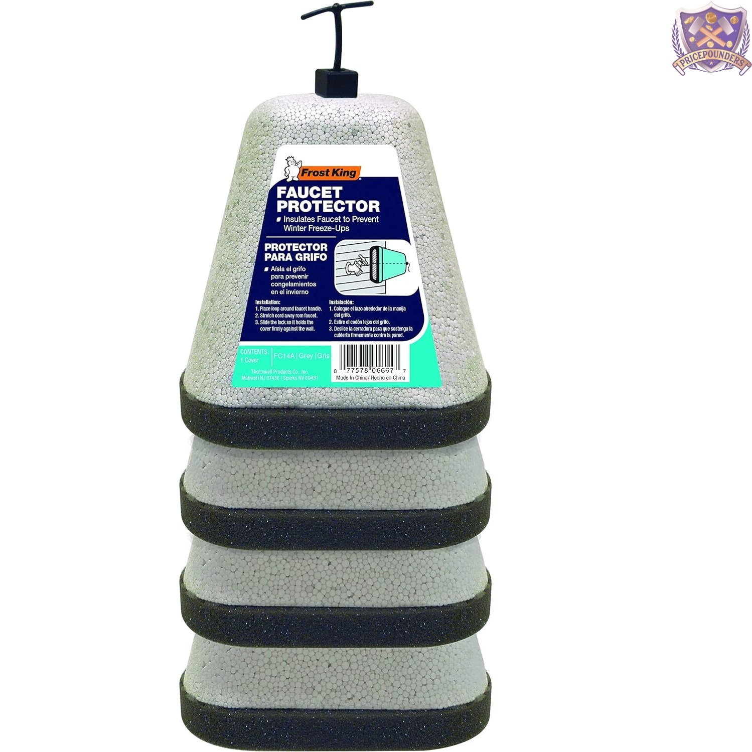 Foam Faucet Cover 4 Pack Waterproof Gray Outdoor Freeze Protection Easy Install gallery