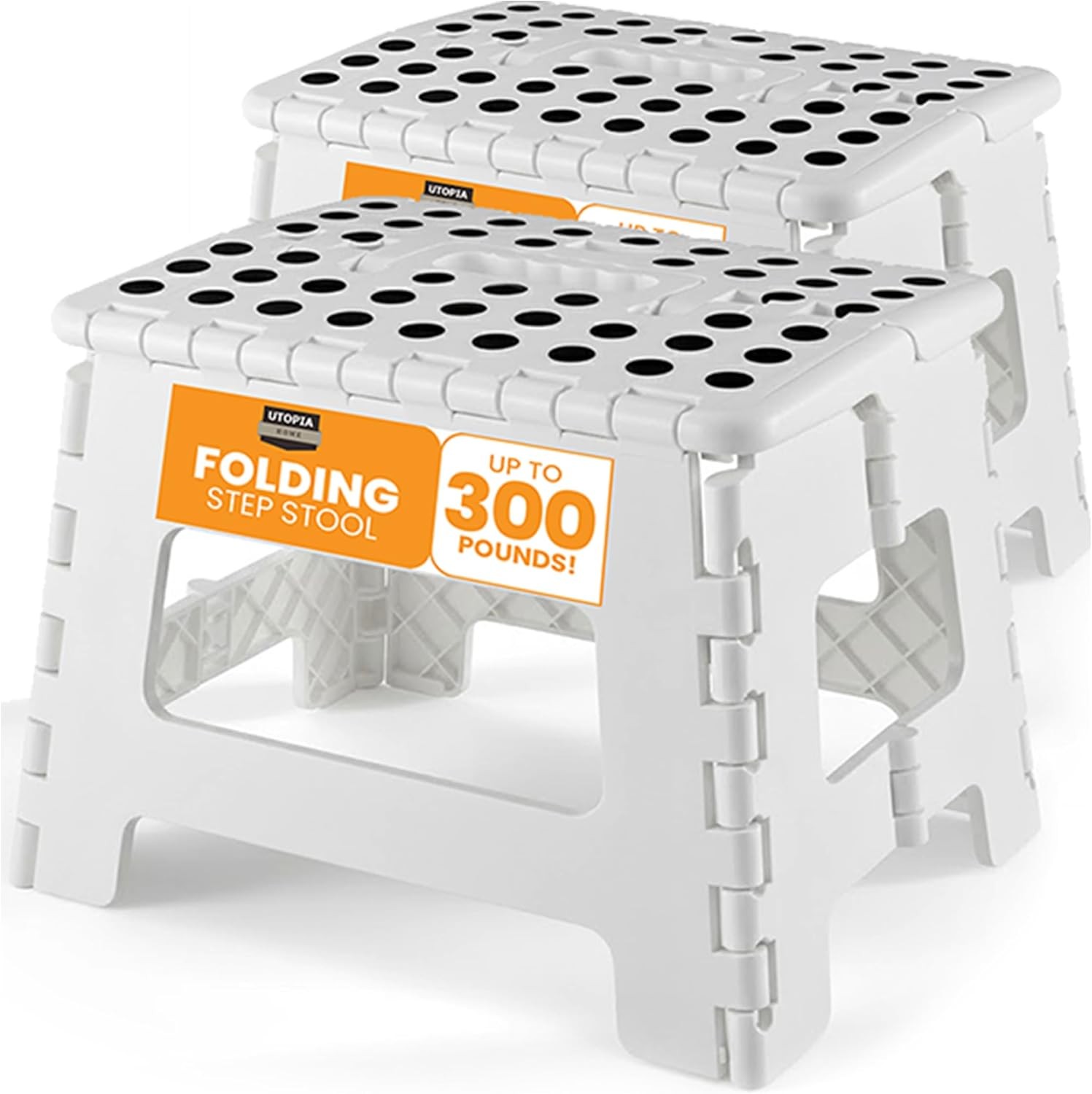 Utopia Home Folding Step Stool 9 Inch White 2 Pack Anti Slip Holds 300 lbs gallery