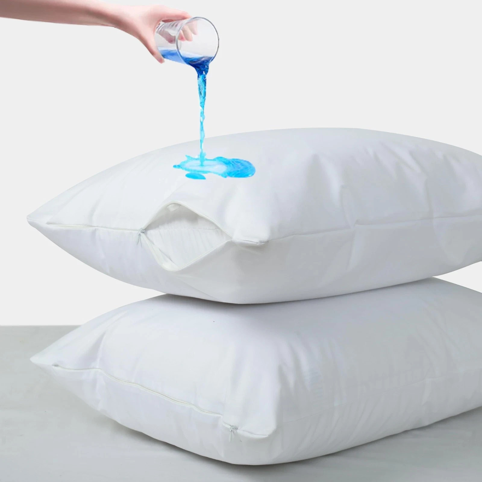2 Pack -Pillow Cover Water PROOF & DUST MITE PROOF -100% Cotton-White gallery