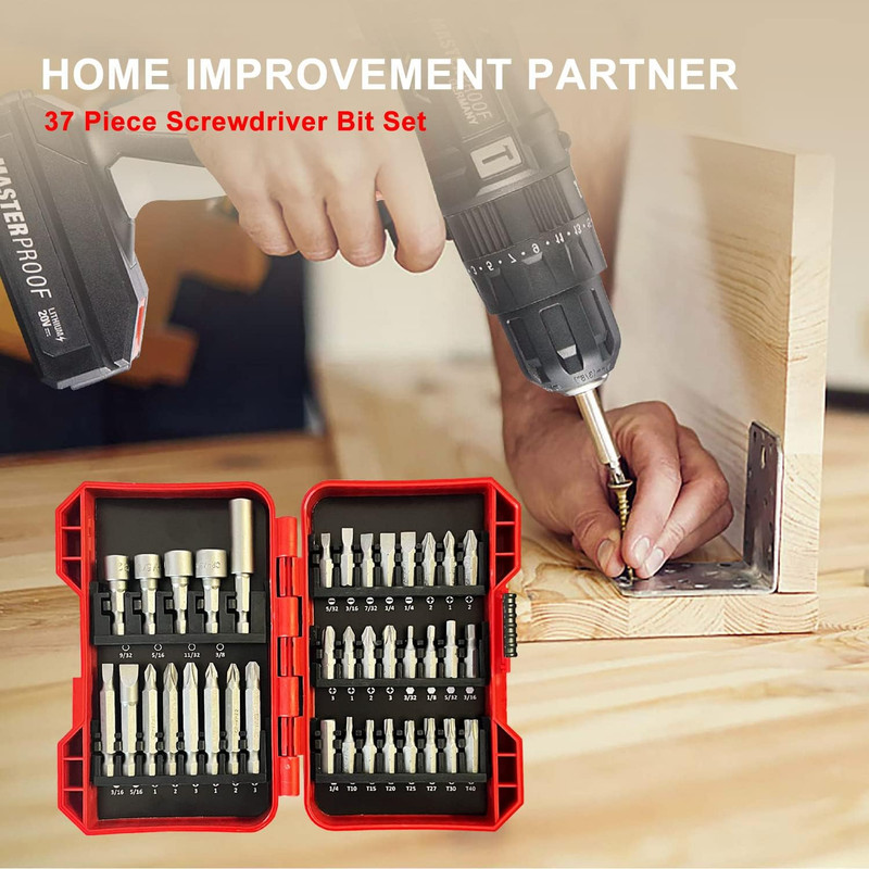 37 Piece Impact Screwdriver Bit Set Nut Driver Torx Phillips Tool Magnetic Drill gallery