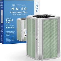 Medify MA-50 Genuine Replacement Filter 3 in 1 with Pre-filter, True HEPA H14