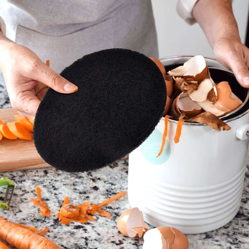 6/12Pack Compost Bin Charcoal Filters Round Compost Bucket 6.7 inches 10mm thick gallery