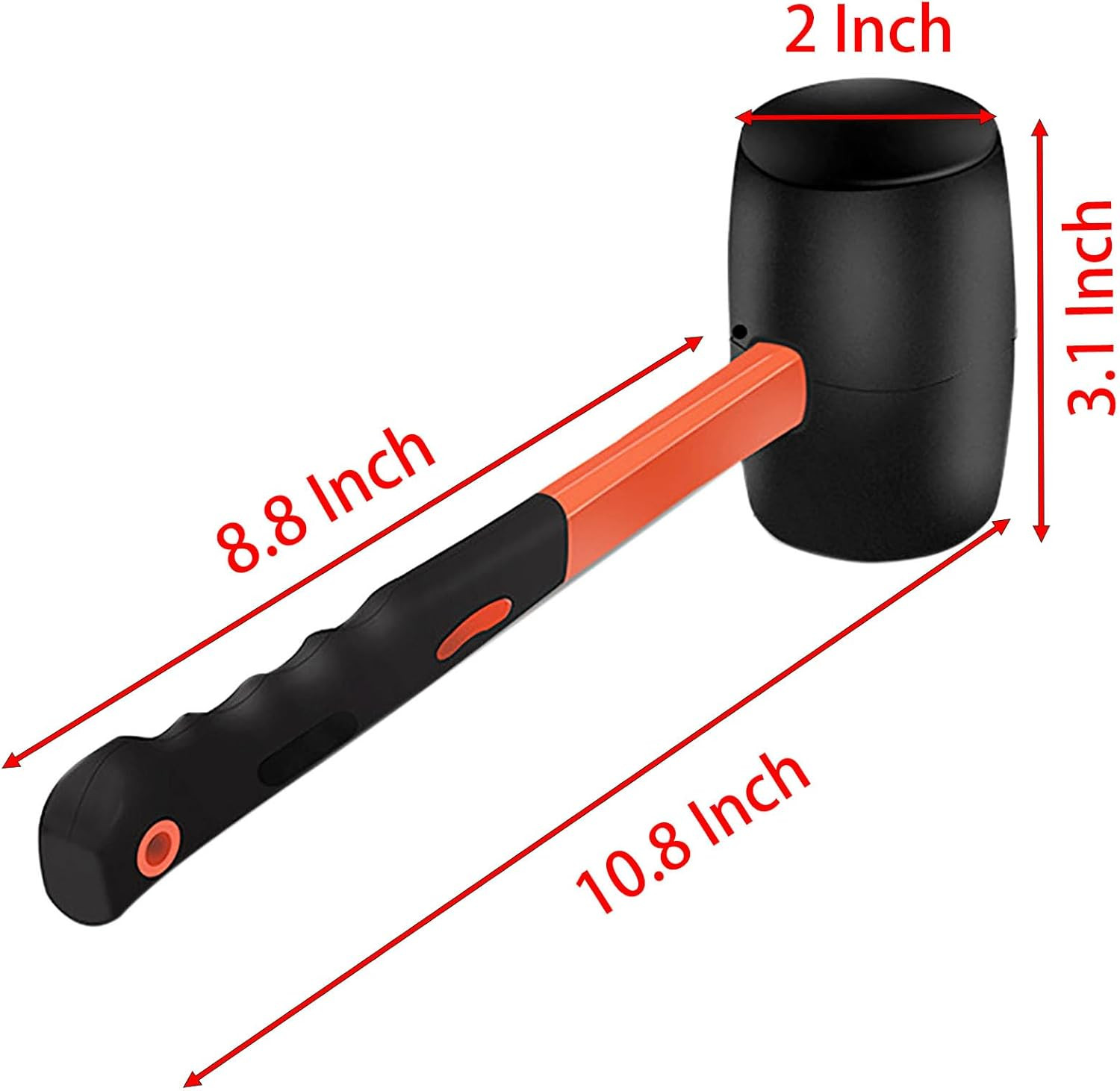 Rubber Hammer with Shock Absorbing Fibre Handle, 12 Oz Mallet for Camping, Floor gallery
