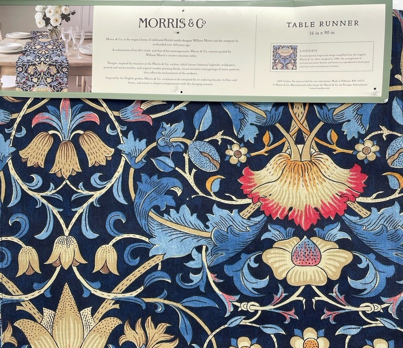 NEW William Morris & Co Reversible Lodden Table Runner 16 X 90 Navy Blue Floral gallery