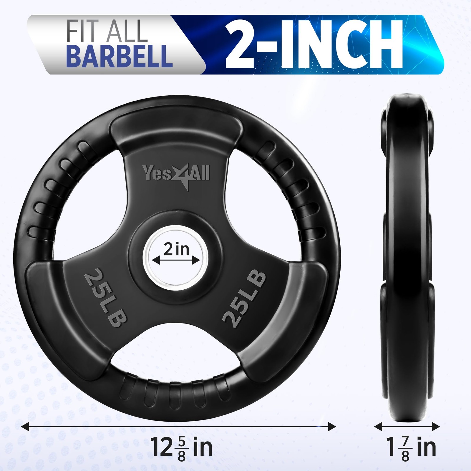 Yes4All Weight Plate Grip Rubber Coated For Weightlifting Strength Training gallery