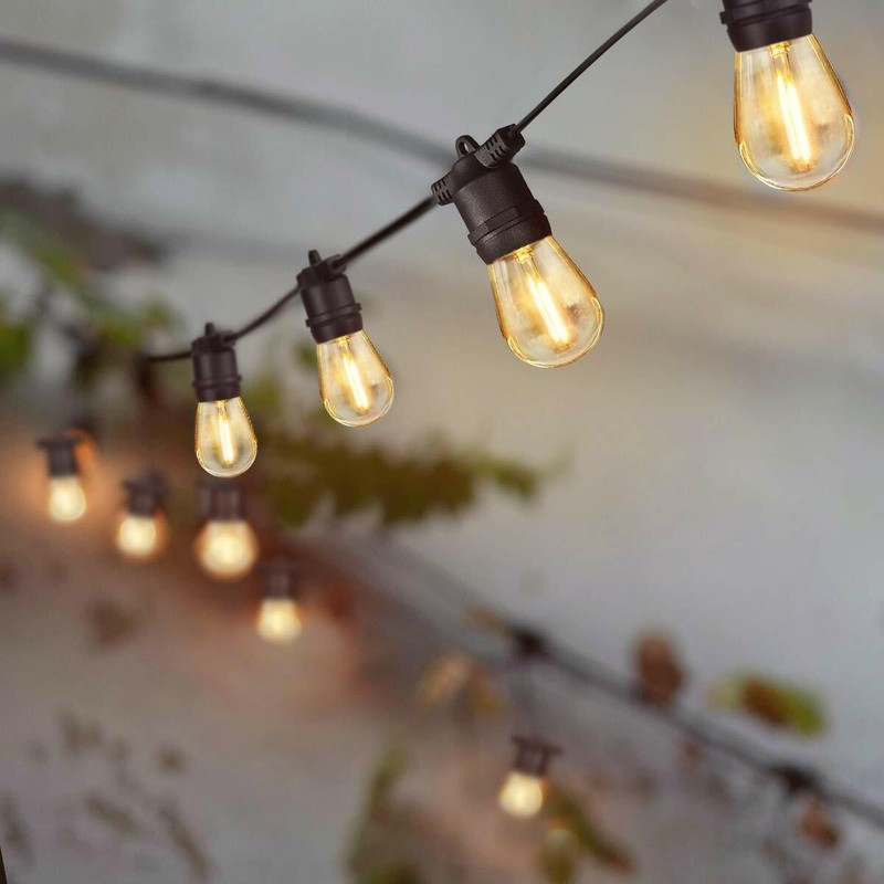 48FT Outdoor Solar LED String Light Weatherproof for Patio Lawn Garden Party gallery