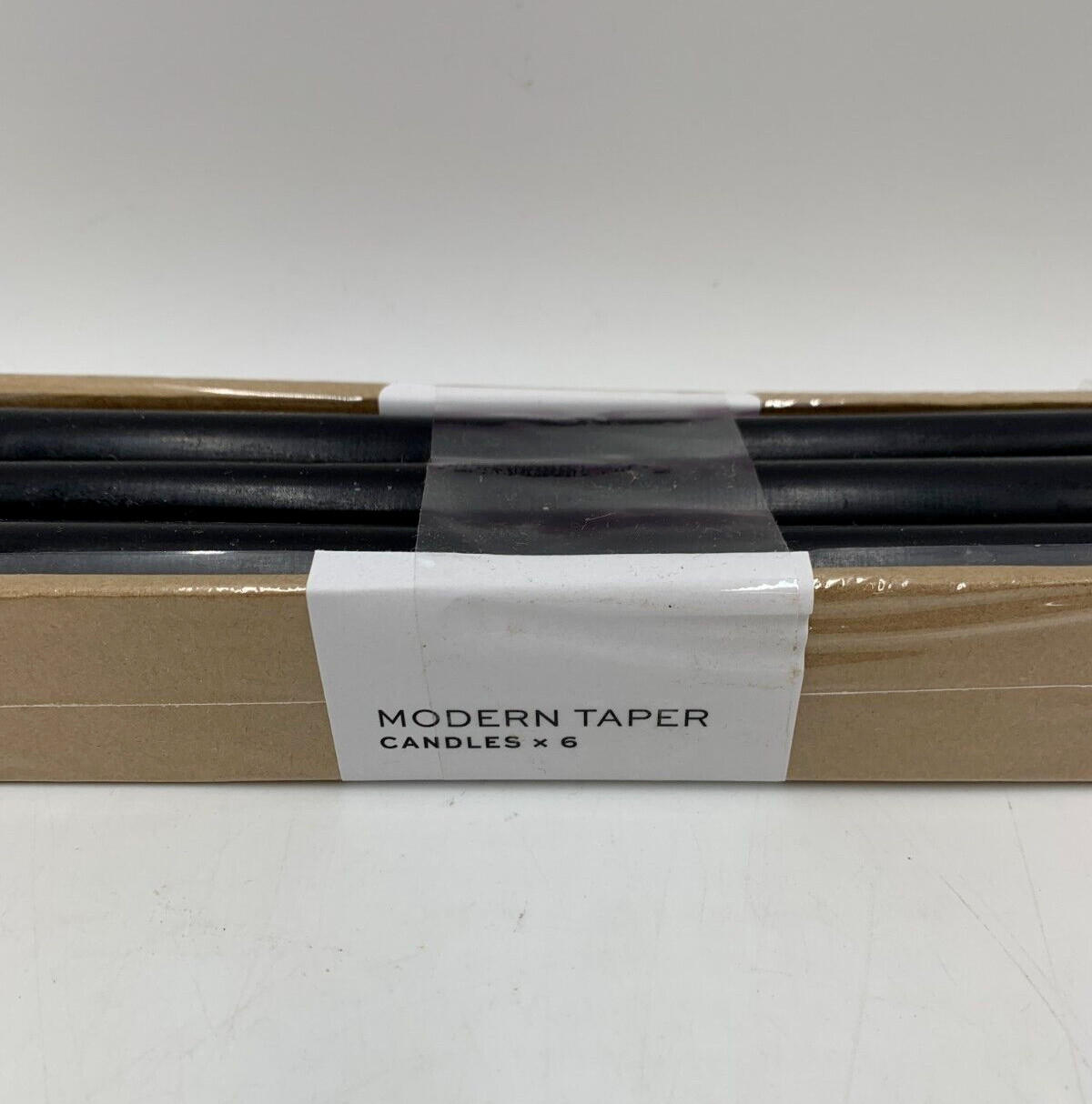 Pottery barn Taper Unscented Paraffin Wax Candles S/6 Charcoal 12" H #9084D gallery