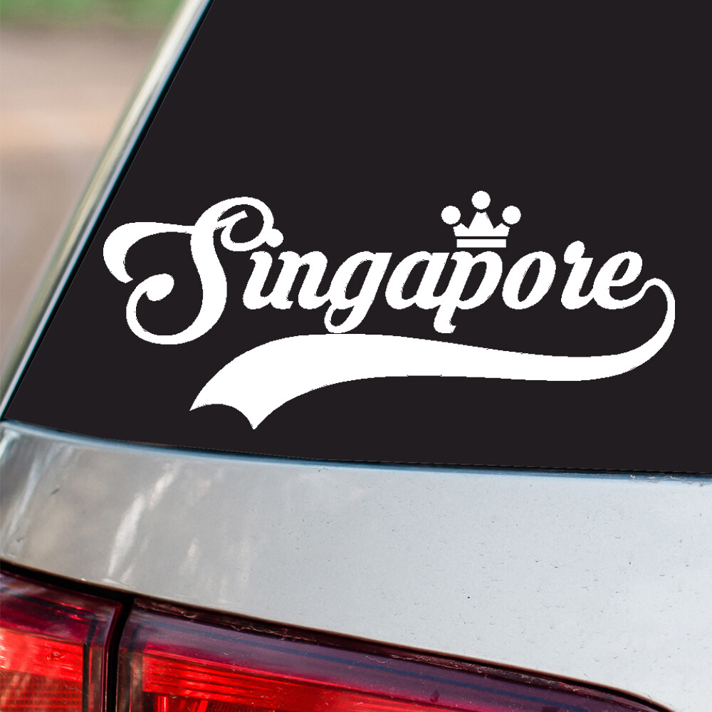 Singapore Sticker Country Pride all sizes chrome and regular vinyl colors gallery