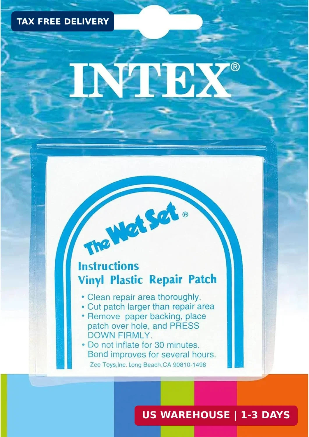 INTEX Wet Set Adhesive Vinyl Plastic Swimming Pool Tube Repair Patch 18 Pack Kit gallery