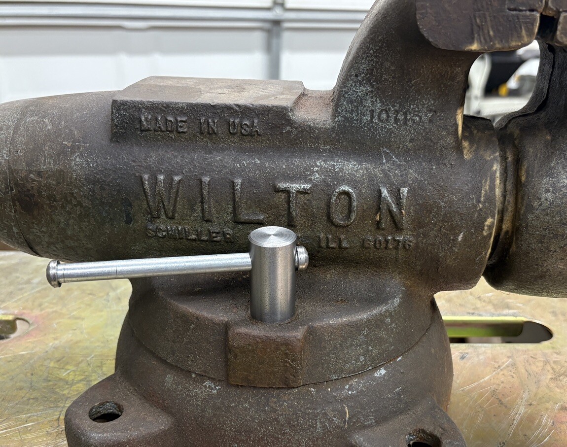 Vise Swivel Base Handle 1/2-13 Thread; Wilton, Craftsman, etc. Made In USA!! gallery