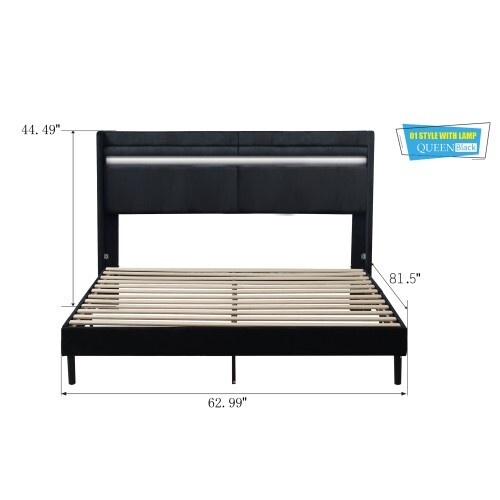 With remote control and bed changing LED light bedboard Easy to assemble gallery