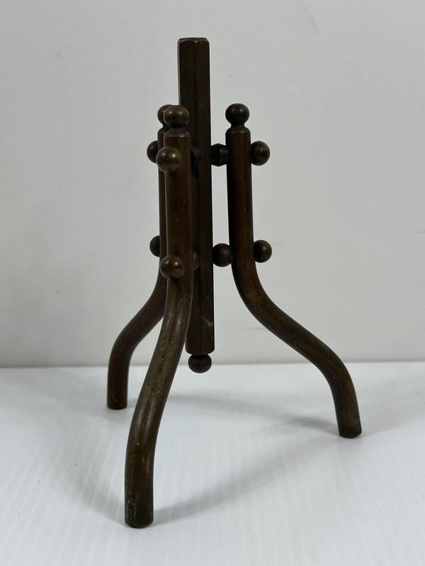 Antique Victorian Solid Brass Desktop Flagpole Stand 6 1/5” Tall Unique Desk Acc gallery