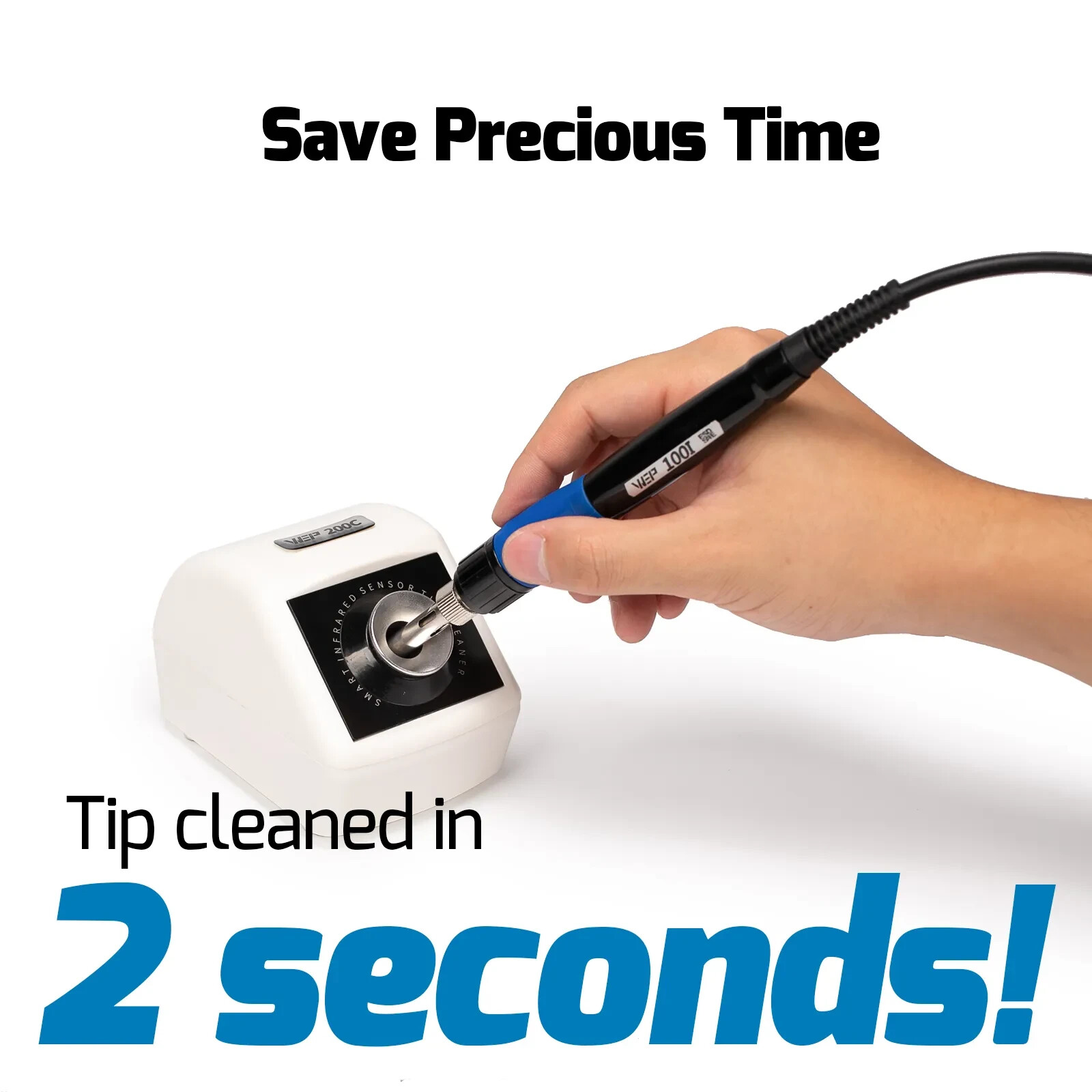 WEP 200C Automatic Electric Soldering Tip Cleaner Infrared Sensor 12V with Brush gallery