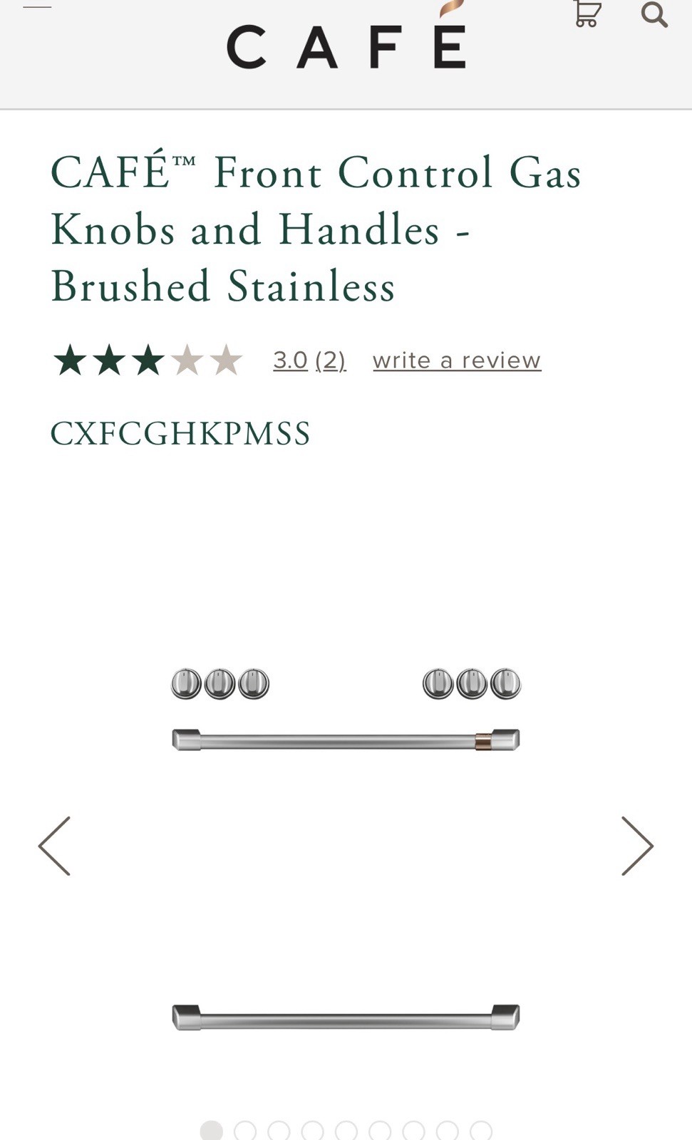 Café Brushed Stainless Knob & Handle Set for Range. CXFCGHKPMSS gallery