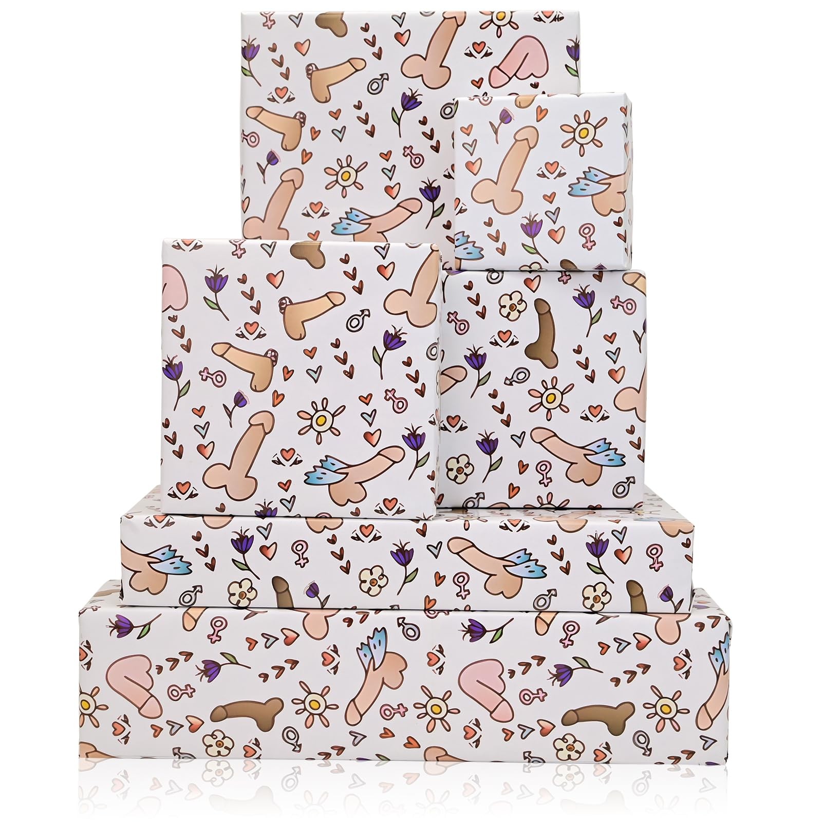 Funny Wrapping Paper 6 Pc Rude Shape for Adult Friends Men Women Gay Annivers... gallery