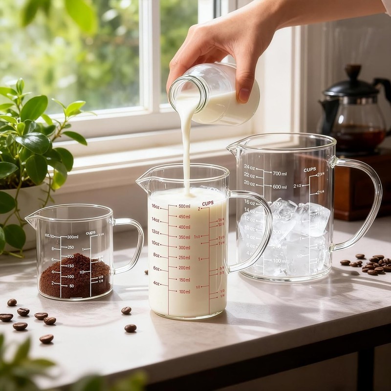 Versatile 500ml Glass Measuring Cup with Accurate Acid-Resistant Scale gallery