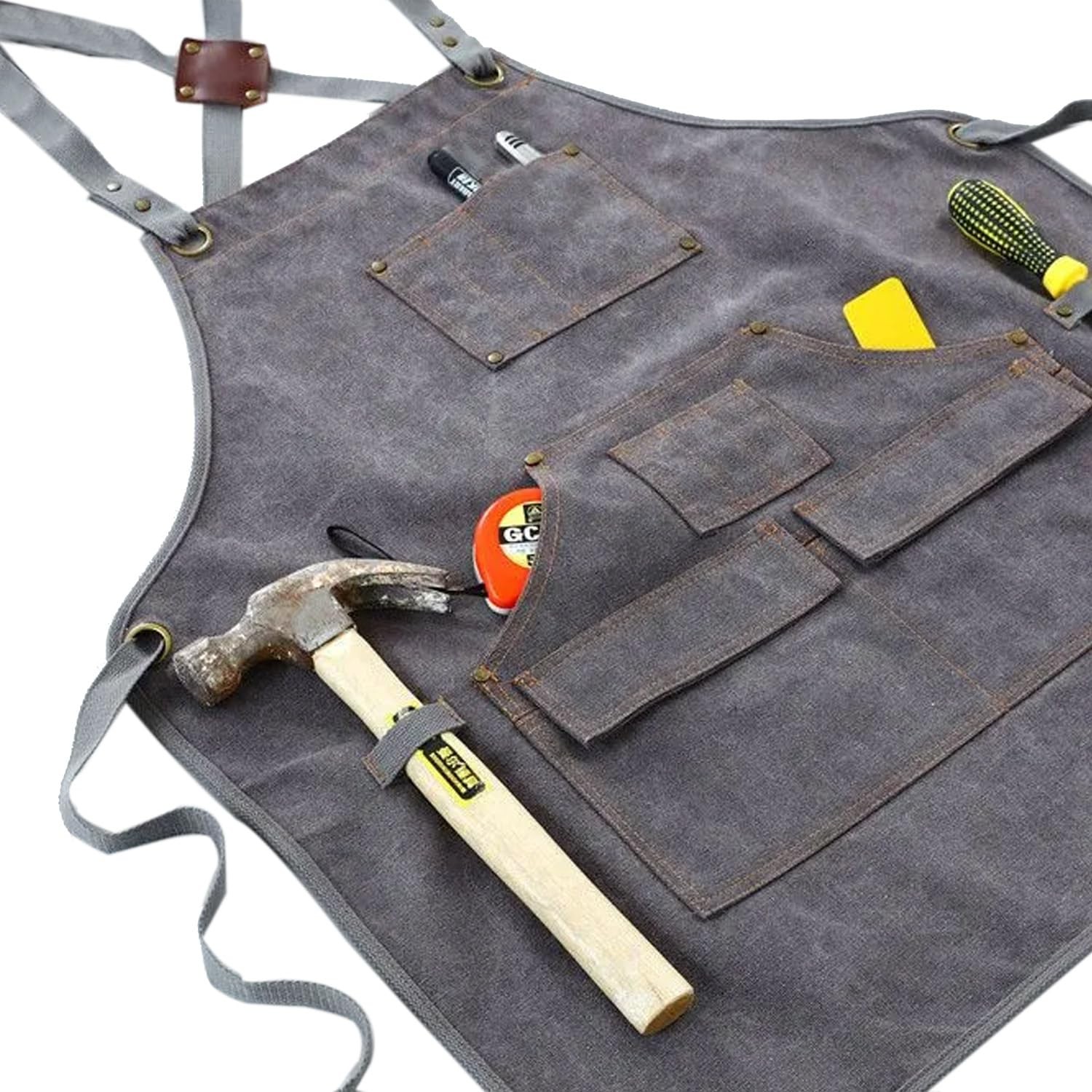 Kitchen Apron Canvas Cross Back Waterproof Oil Repellent Heavy Duty Gardening... gallery