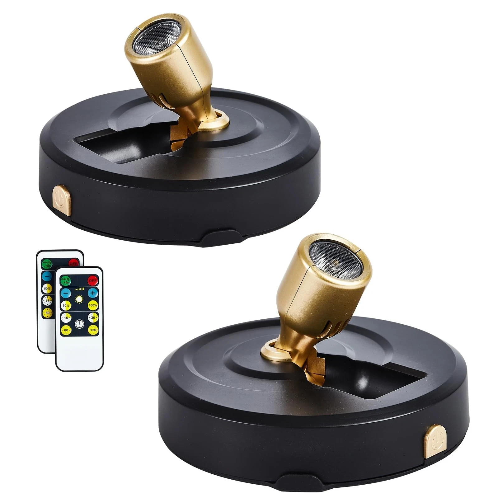 2-Pack Wireless LED Spotlight Battery Operated Picture Lights, Puck Lights with gallery