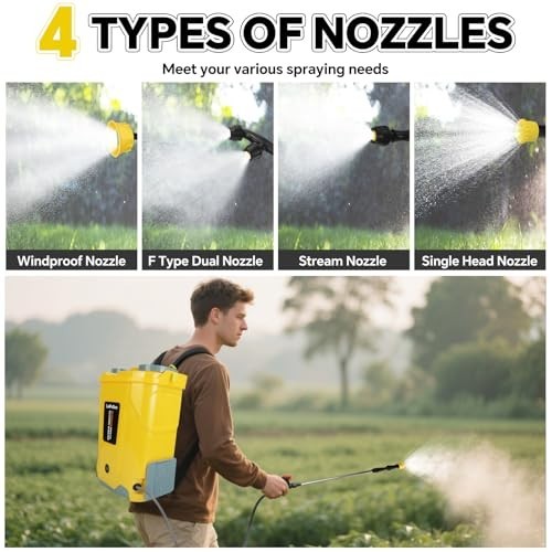 Backpack Sprayer 5.3Gal Fits DeWalt 20V Battery 0-100PSI 4 Nozzles Tool Only gallery