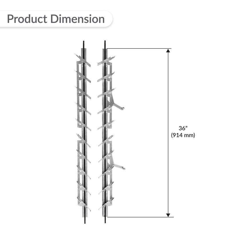 Brixwell JS36 Jalousie Strip Hardware 36" Length 10 Blades Aluminum Pair gallery