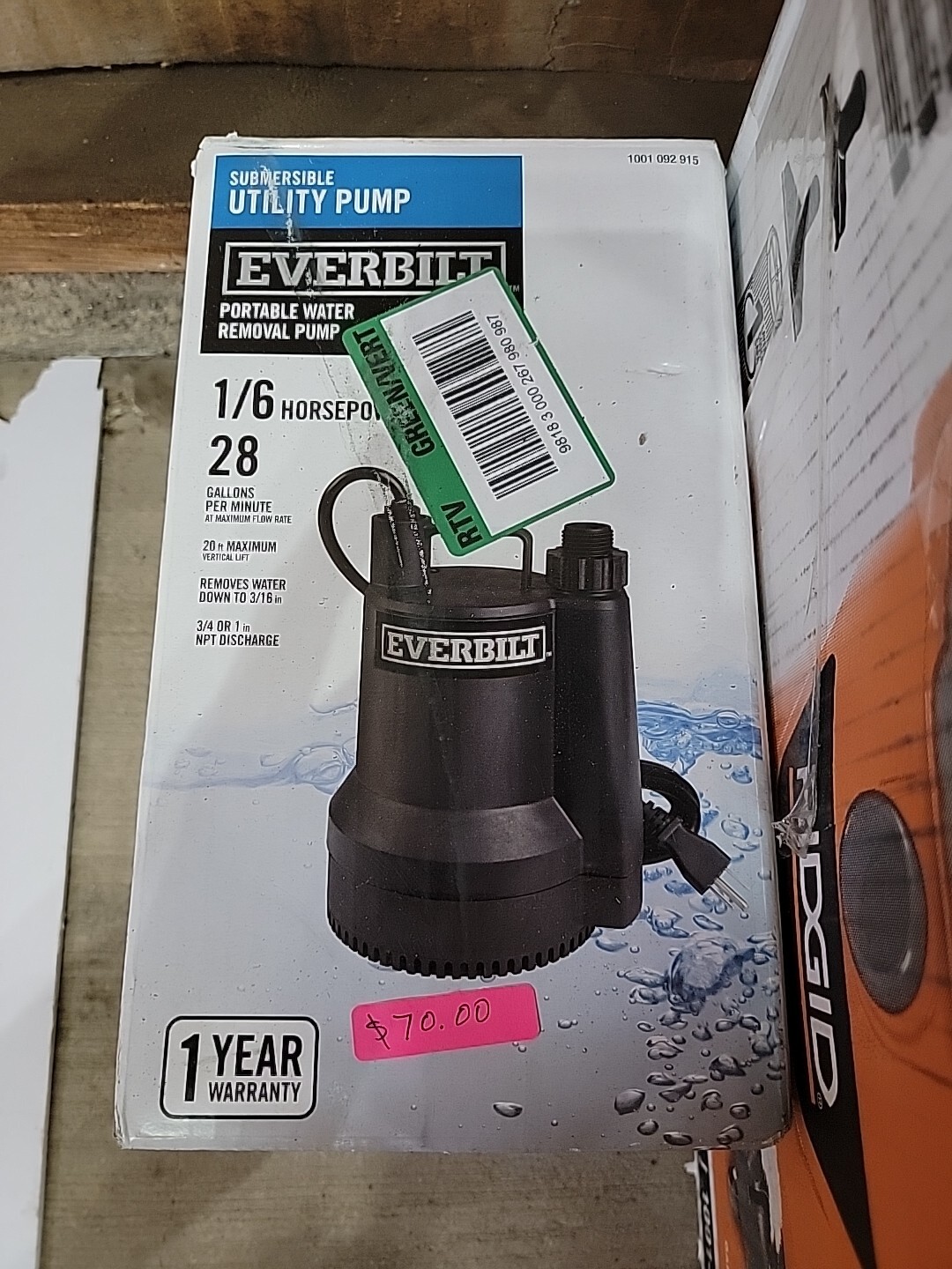 Everbilt SUP54-HD 1/6hp Plastic Submersible Utility Pump gallery
