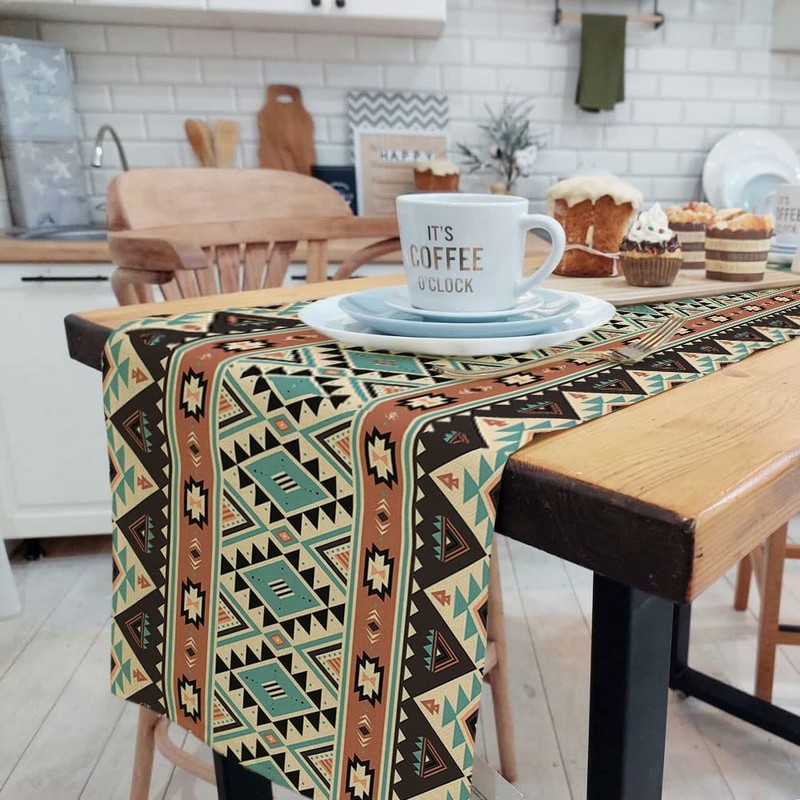 Boho Table Runner Southwestern Native Tribal American Ethnic Aztec Table Runners gallery