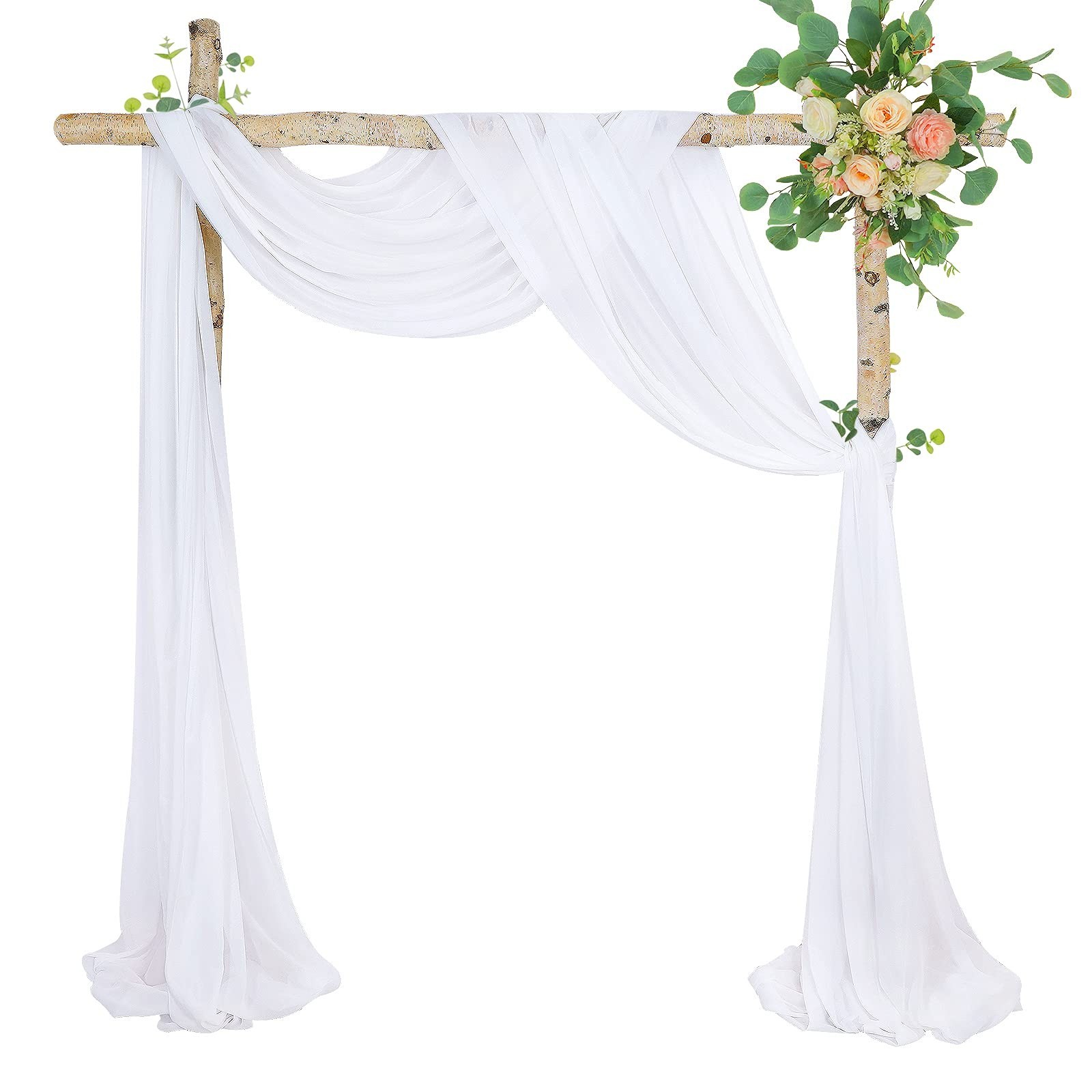 MoKoHouse Wedding Arch Draping Fabric Decorations: 1 Panel White Sheer Curtai... gallery