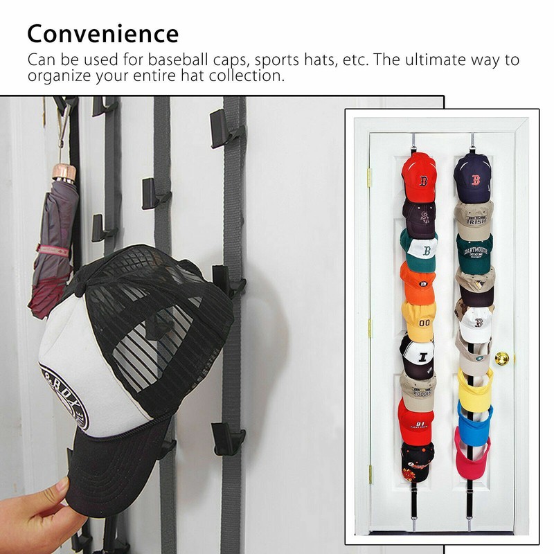 2× Cap Rack Closet Hanger Baseball Hat Wall Door Holder Hook Storage Organizer gallery