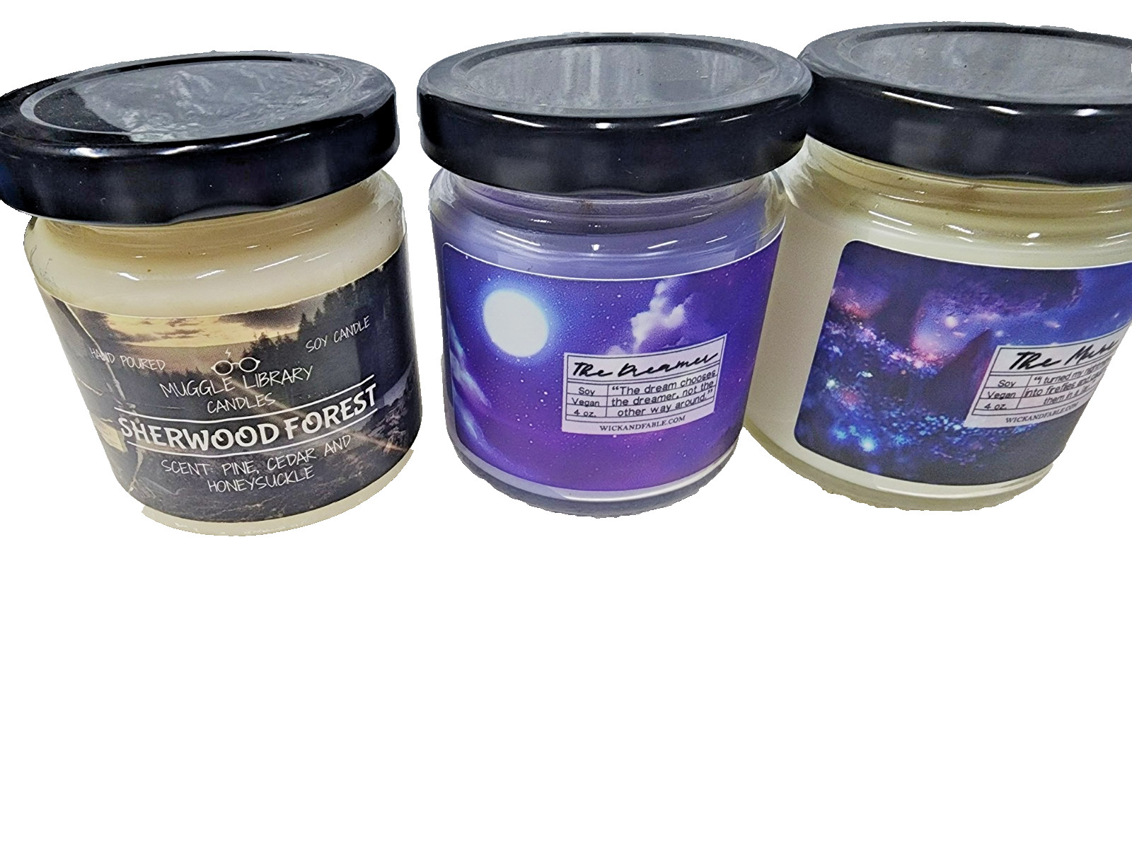 7 Scented Handmade Candles ~ 8, 4 & 2 oz Jars ~ A Court of Candles~ Book & Glow~ gallery