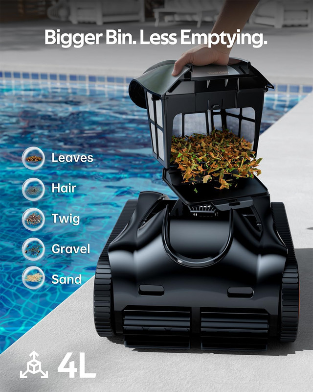 Cordless robotic pool cleaner with smart navigation for complete pool cleaning!! gallery