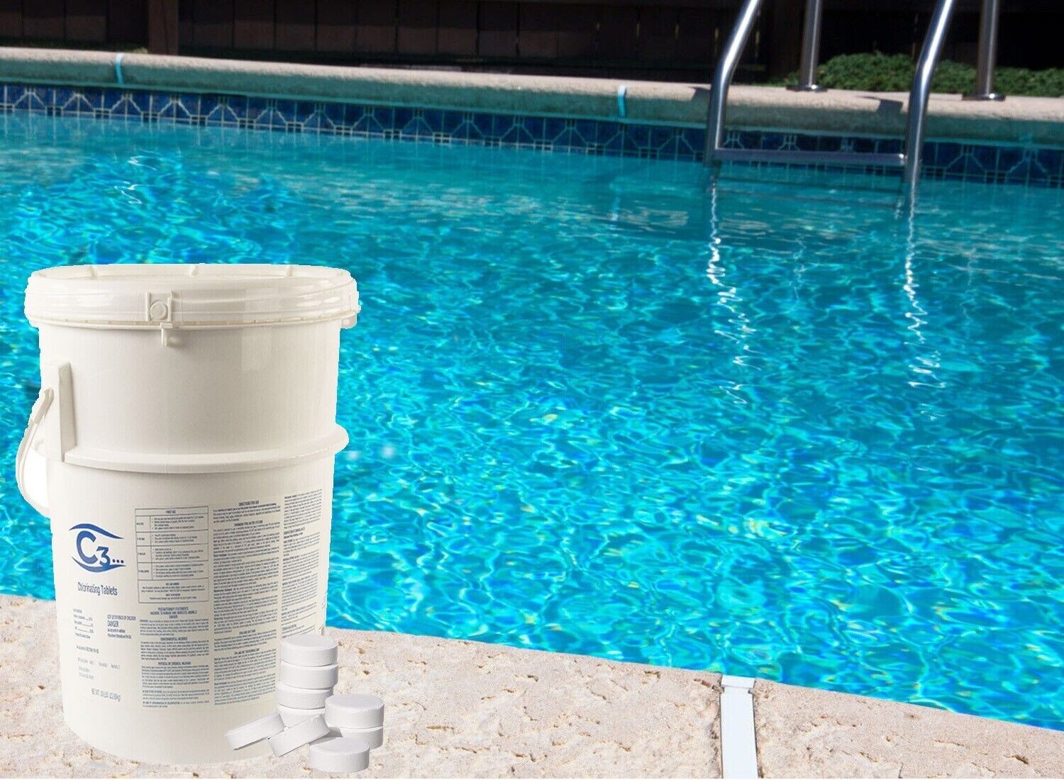 C3 3" Stabilized Chlorine Tablets for Swimming Pool and Hot Tubs - 50 lbs gallery