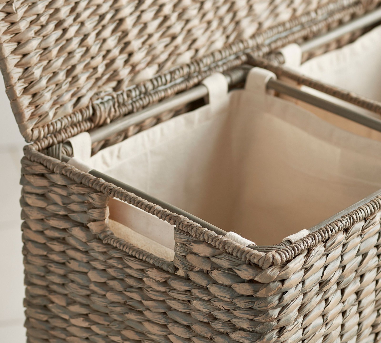 Pottery Barn - Seagrass Handcrafted Divided Hamper - Hot Deals gallery