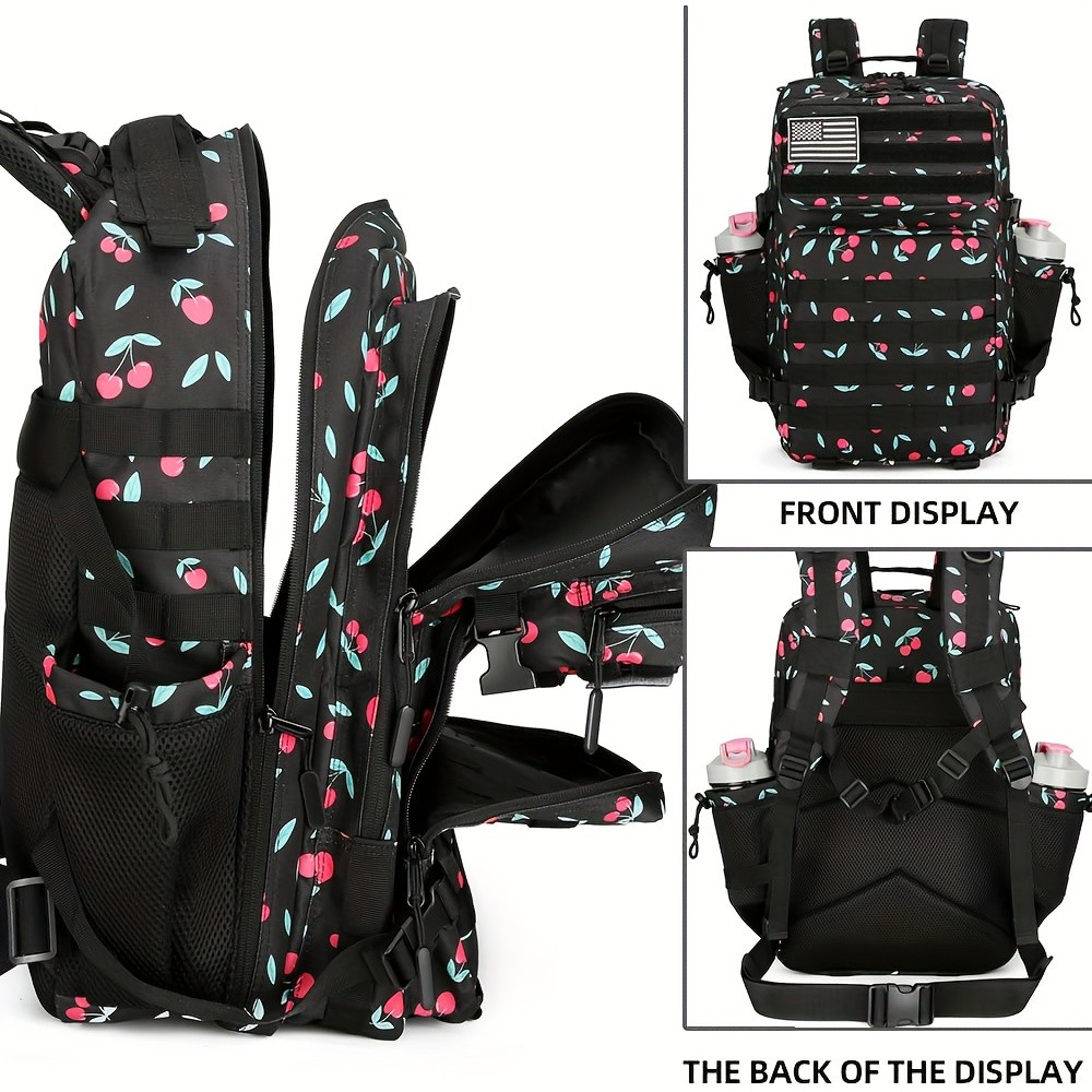 Tactical Backpack MOLLE 3 Day Assault Pack Cherry Print Hiking Camping Bug Out 4