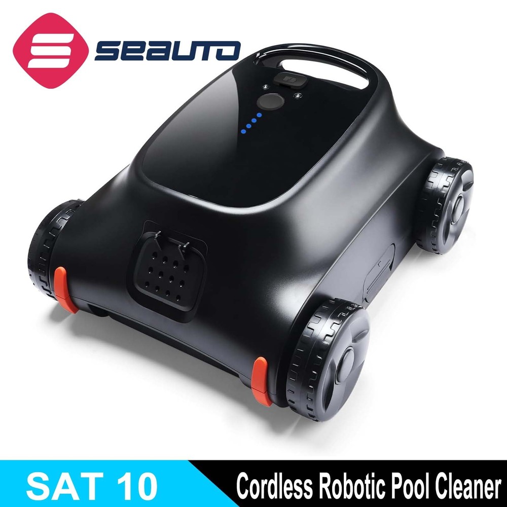 Seauto Robotic Pool Cleaner Cordless Pool Vacuum Flat Pools up to 2000 Sq.Ft