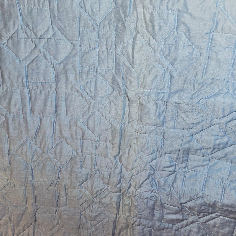 X Large HandStitched Blue White Patchwork Quilt King 106x98 Reversible Bedspread gallery