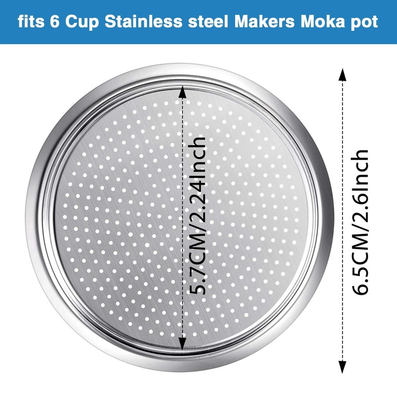 Moka Express Replacement Funnel Kit, 3 Packs Gasket 6-Cup, Multicoloured gallery