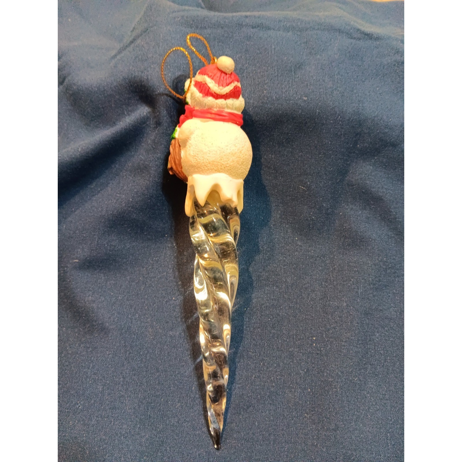 Avon Gift Collection Icicle Fun Ornament Snowman With Wreath Christmas Holiday gallery