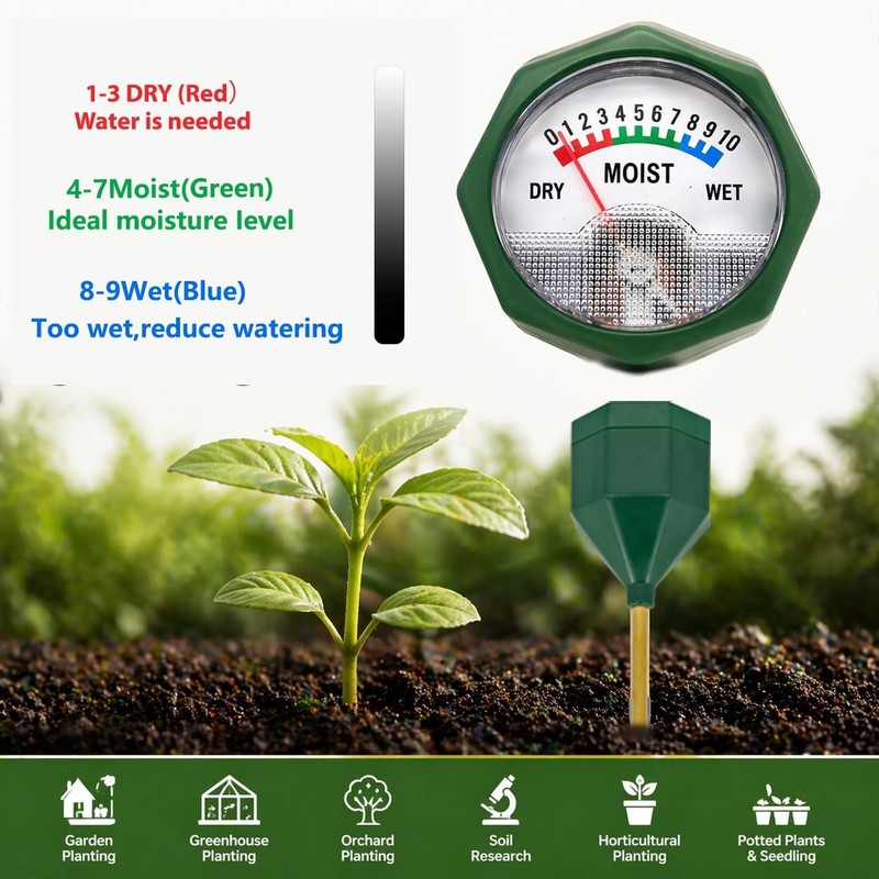 Soil Moisture Meter, 6.5-inch Probe for Most Pots – Instant Read, No Battery,... gallery