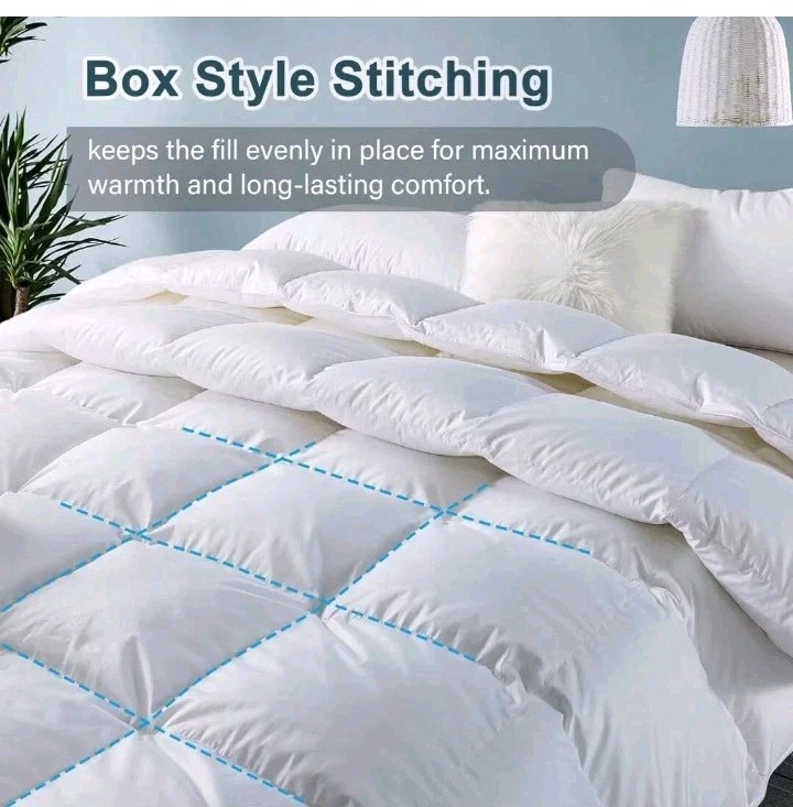 WhatsBedding Full Comforter Feather and Down, White Duvet 82x86 Inch READ Desc. gallery